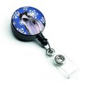 Teachers Aid Schnauzer Winter Snowflakes Holiday Retractable Badge Reel TE891242